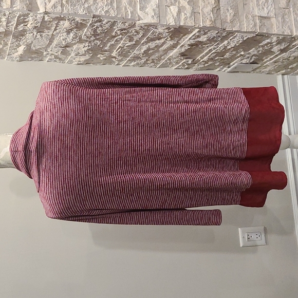 Rickis cowl neck striped long sleeve with sheer trim on hem - Picture 4 of 7